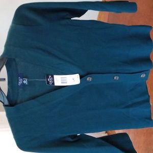 Teal L-PT button up chaps sweater